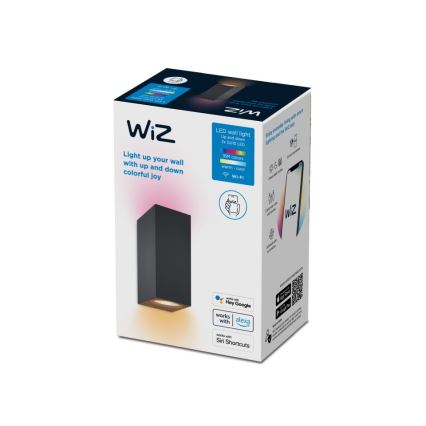 WiZ - Aplique LED RGBW regulable UP&DOWN 2xGU10/4,7W/230V 2200-6500K Wi-Fi CRI 90 negro