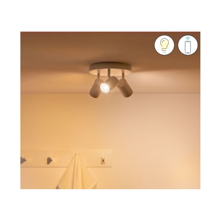WiZ - LED RGBW Foco regulable IMAGEO 3xGU10/4,9W/230V 2200-6500K Wi-Fi CRI 90 blanco