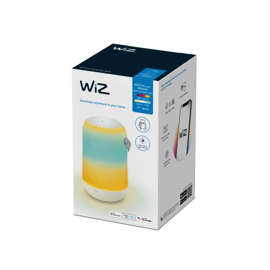 WiZ - Lámpara portátil regulable LED RGBW MOBILE LED/13,5W/5V 2200-6500K Wi-Fi 1800 mAh