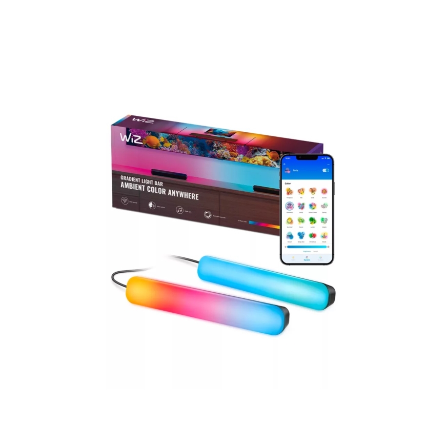 WiZ - Pack de 2 luminarias LED RGBIC regulables GRADIENT LED/8,2W/230V 2700-6500K Wi-Fi