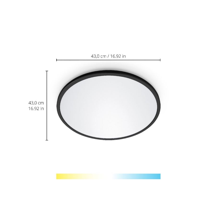 WiZ - Plafón LED regulable SUPERSLIM LED/22W/230V 2700-6500K Wi-Fi negro