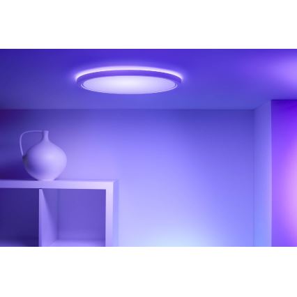 WiZ - Plafón LED RGB regulable SUPERSLIM LED/32W/230V 2700-6500K Wi-Fi blanco
