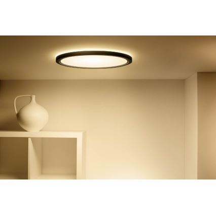 WiZ - Plafón LED RGB regulable SUPERSLIM LED/32W/230V 2700-6500K Wi-Fi negro