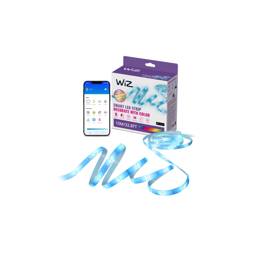 WiZ - Tira LED RGB regulable 10m LED/12W/230V Wi-Fi