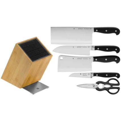 WMF - Juego de cuchillos de cocina en bloque SPITZENKLASSE PLUS de 6 piezas