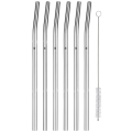WMF - SET 6x Pajillas de acero inoxidable BARIC + cepillo de limpieza
