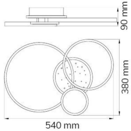 Wofi 11657 - Lámpara de araña LED regulable KIAH LED/32,5W/230V 3000K