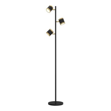 Wofi 3003-304S - Lámpara de pie LED regulable TOULOUSE 3xLED/7W/230V negra/dorada