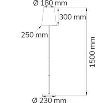 Wofi 3329.01.10.6000 - Lámpara de pie FYNN 1xE27/60W/230V negro