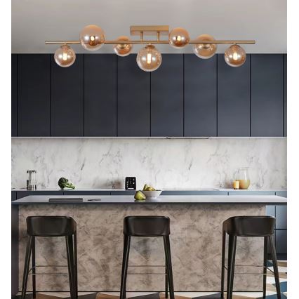 Wofi 7014-701W - Lámpara de techo LED VILLA 7xG9/3W/230V dorado