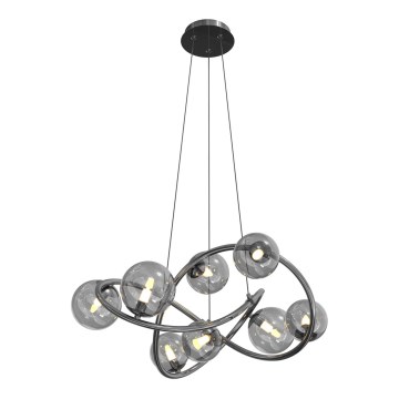 Wofi 7014-805 - Lámpara LED colgante NANCY 8xG9/3,5W/230V negro/cromo brillante