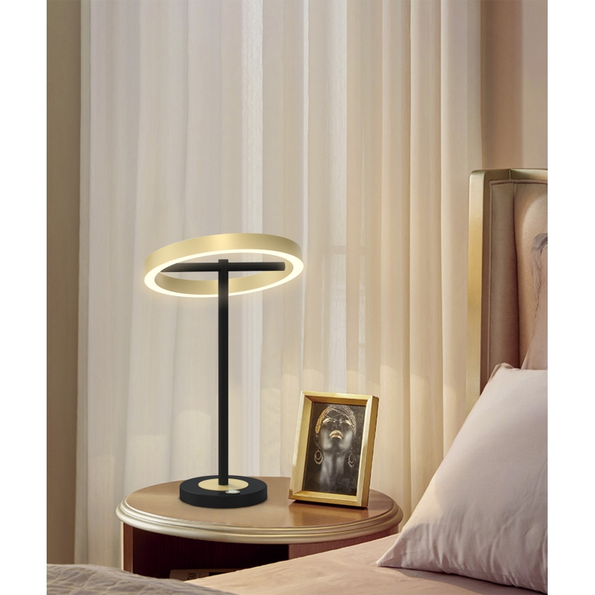 Wofi 8016-104 - Lámpara de mesa LED táctil regulable BREST LED/10,5W/230V negro/dorado