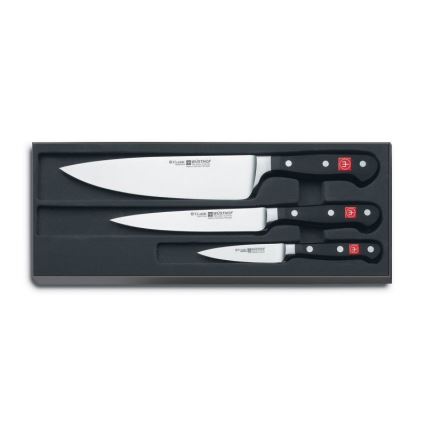 Wüsthof - Juego de cuchillos de cocina CLASSIC 3 piezas negro