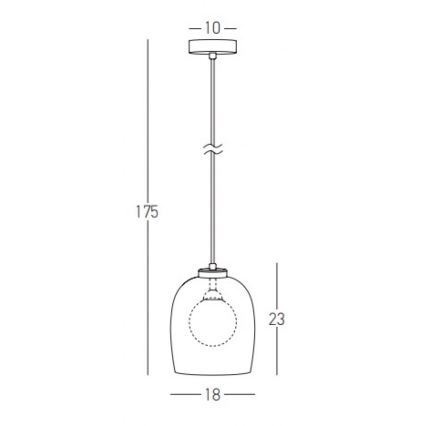 Zambelis 22051 - Lámpara colgante con cable 1xG9/5W/230V, Ø 18 cm, negra