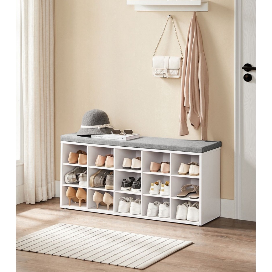 Zapatero VOREN 105x48x30 cm blanco/gris