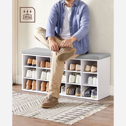 Zapatero VOREN 105x48x30 cm blanco/gris