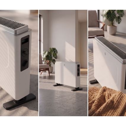 ZEVENTI - Calefactor eléctrico/convector 800/1200/2000W/230V blanco