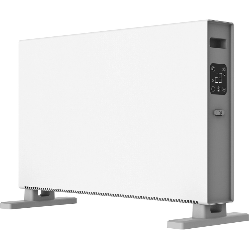 ZEVENTI - Calefactor eléctrico/convector con pantalla LCD 1250/2000W/230V blanco + mando a distancia