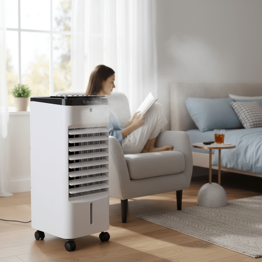 ZEVENTI - Enfriador de aire ARCTIC 60W/230V negro/blanco + mando a distancia