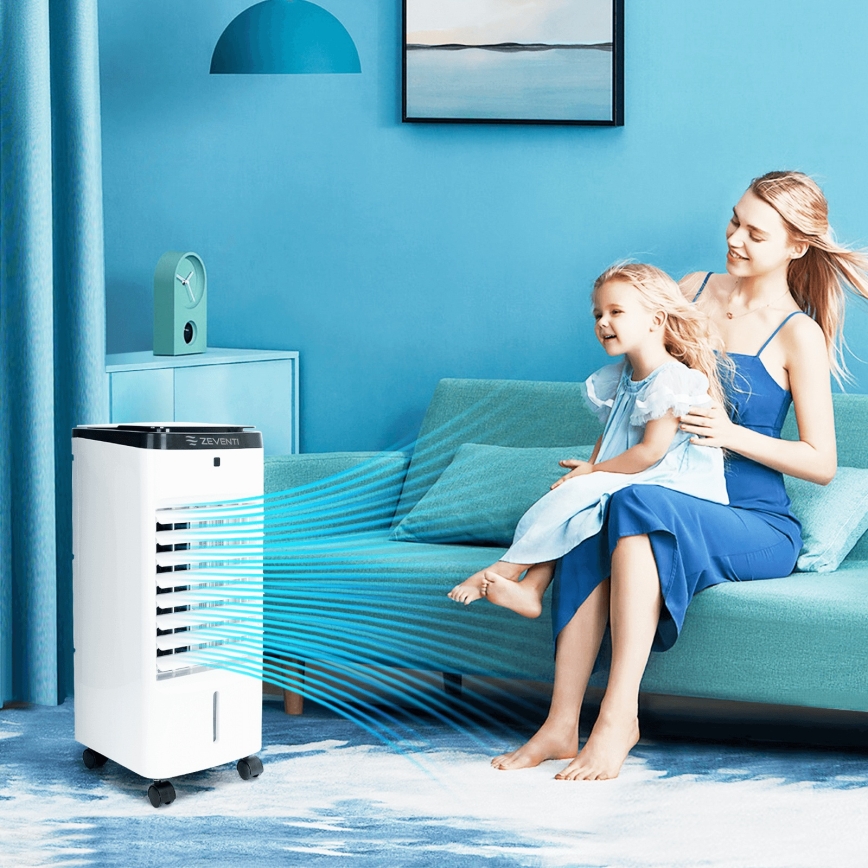 ZEVENTI - Enfriador de aire ARCTIC 60W/230V negro/blanco + mando a distancia