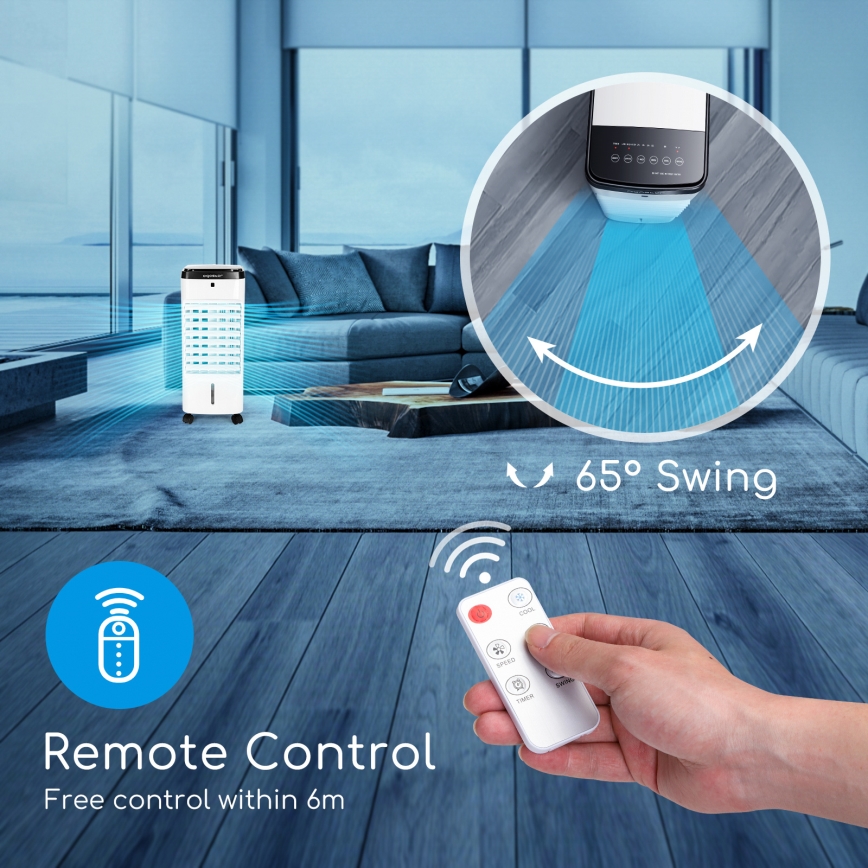ZEVENTI - Enfriador de aire ARCTIC 60W/230V negro/blanco + mando a distancia