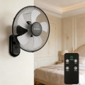 ZEVENTI - Ventilador de pared FANNY 45 W/230 V, diámetro 41 cm, negro + mando a distancia