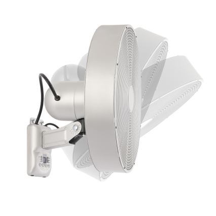 ZEVENTI - Ventilador de pared FANNY 50W/230V Ø 45 cm cromado mate + mando a distancia