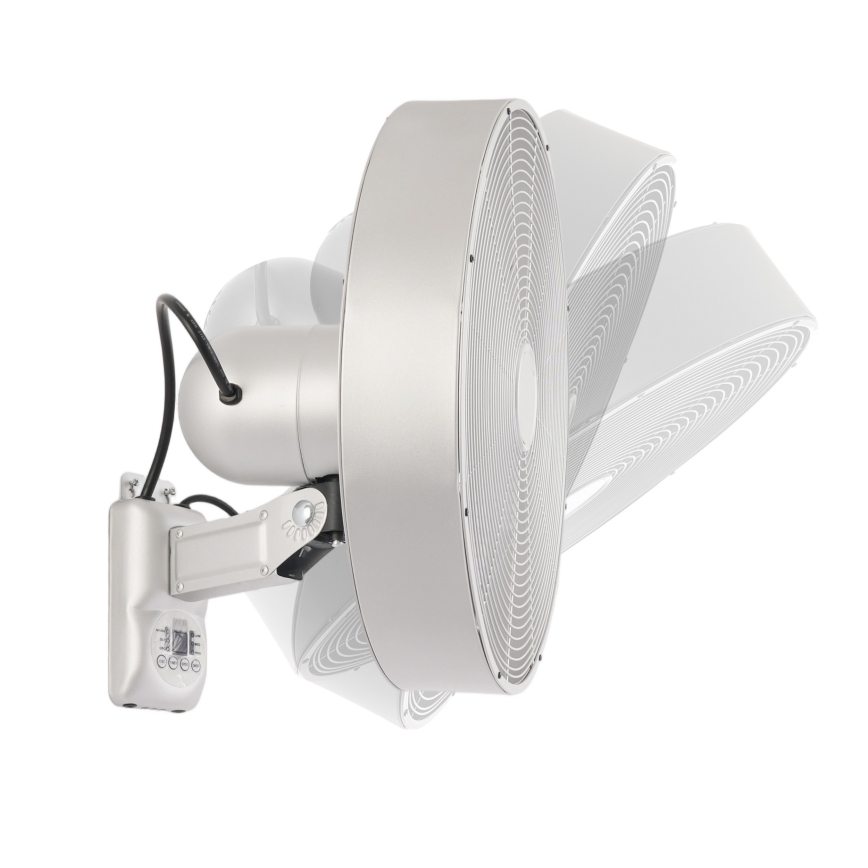 ZEVENTI - Ventilador de pared FANNY 50W/230V Ø 45 cm cromado mate + mando a distancia