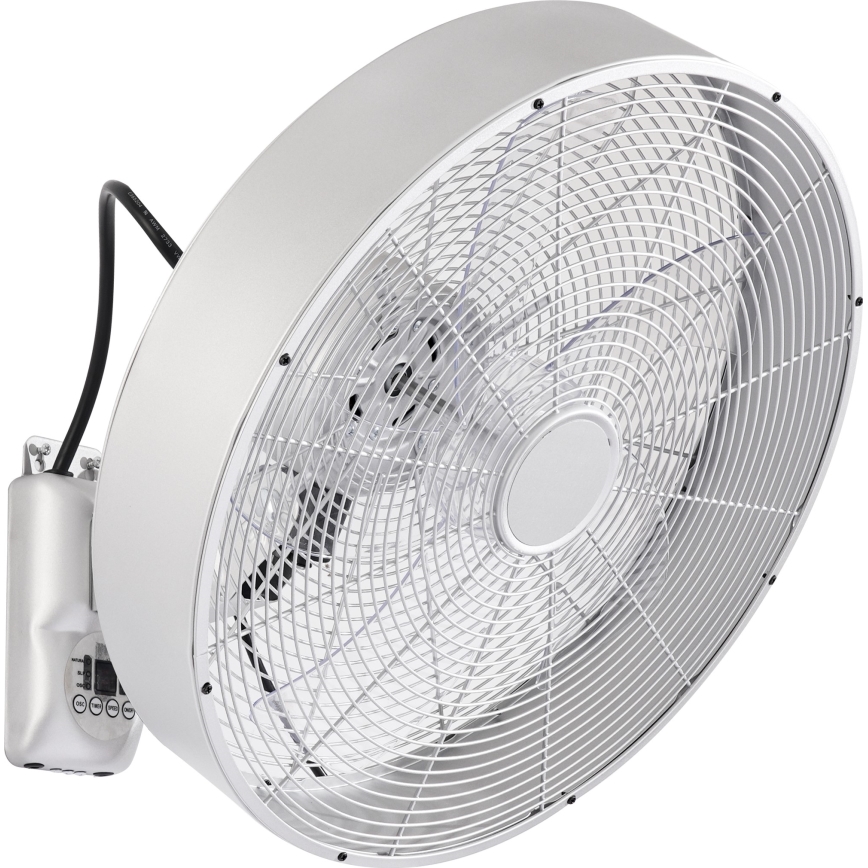 ZEVENTI - Ventilador de pared FANNY 50W/230V Ø 45 cm cromado mate + mando a distancia