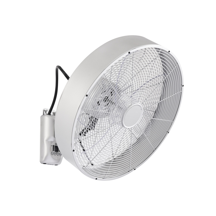 ZEVENTI - Ventilador de pared FANNY 50W/230V Ø 45 cm cromado mate + mando a distancia
