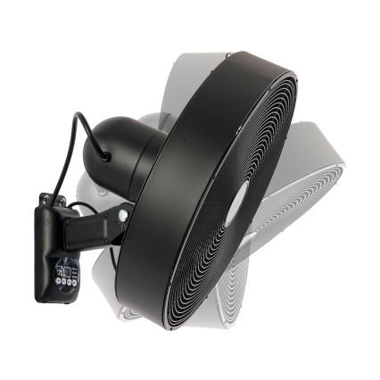 ZEVENTI - Ventilador de pared FANNY 50W/230V, diámetro 45 cm, negro + mando a distancia