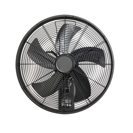 ZEVENTI - Ventilador de pared FANNY 50W/230V, diámetro 45 cm, negro + mando a distancia