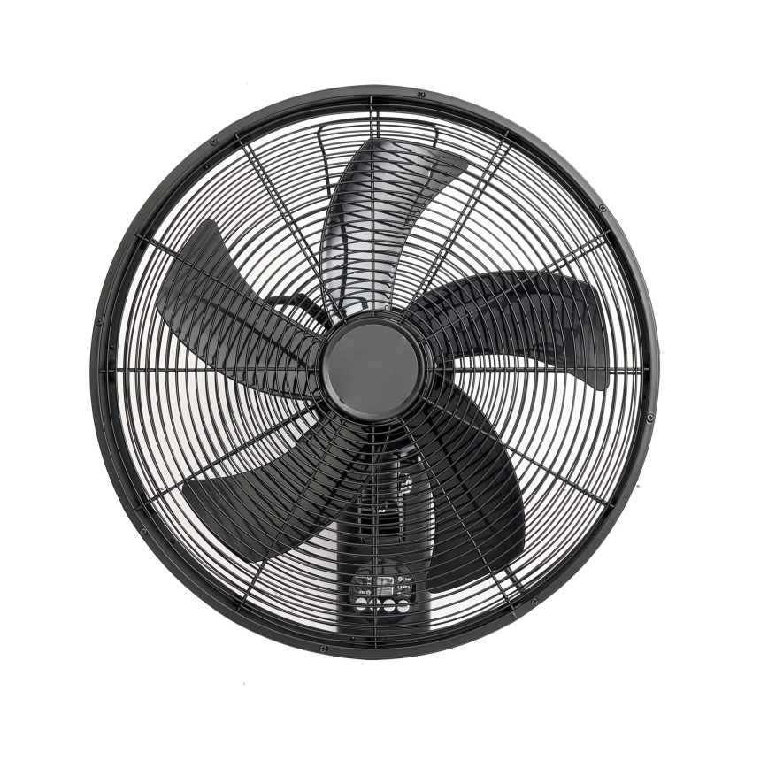ZEVENTI - Ventilador de pared FANNY 50W/230V, diámetro 45 cm, negro + mando a distancia