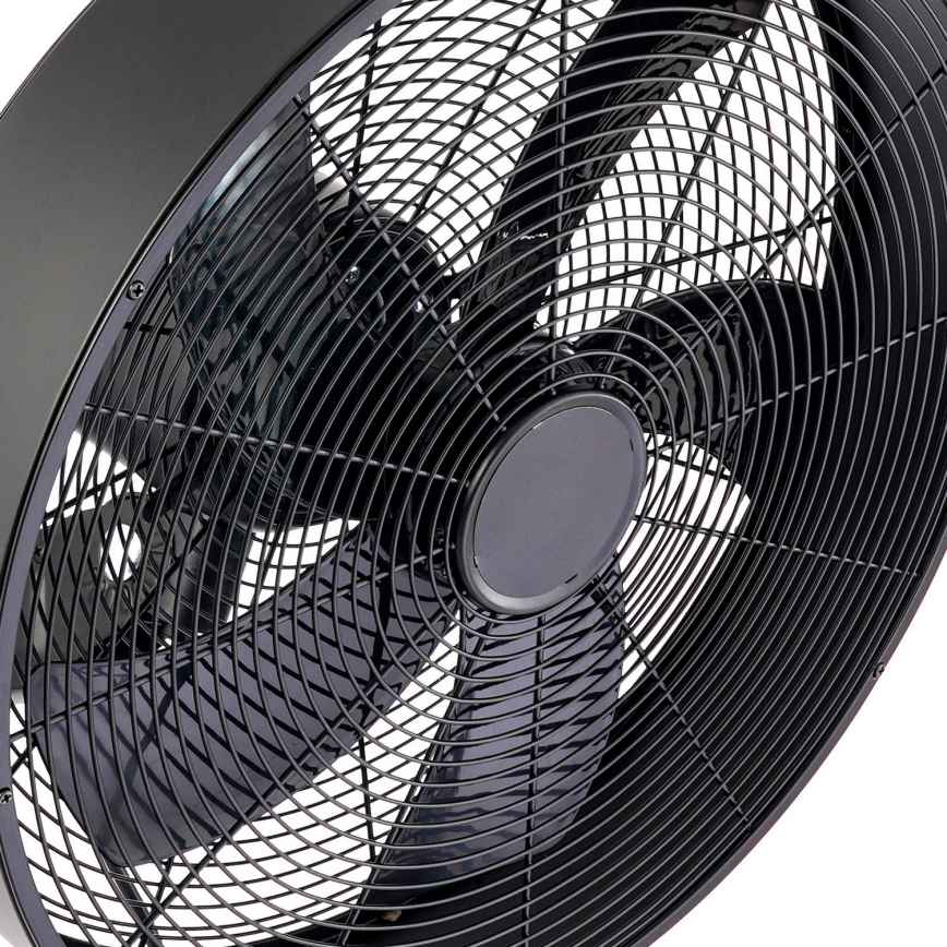 ZEVENTI - Ventilador de pared FANNY 50W/230V, diámetro 45 cm, negro + mando a distancia