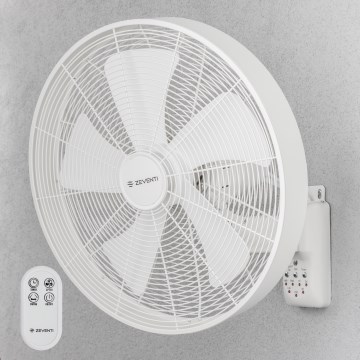 ZEVENTI - Ventilador de pared FREEZE 50W/230V diá. 40 cm blanco + control remoto