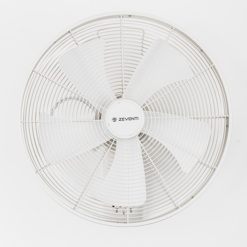 ZEVENTI - Ventilador de pared FREEZE 50W/230V diá. 40 cm blanco + control remoto