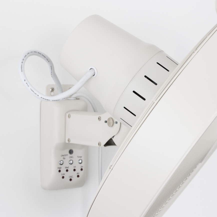ZEVENTI - Ventilador de pared FREEZE 50W/230V diá. 40 cm blanco + control remoto