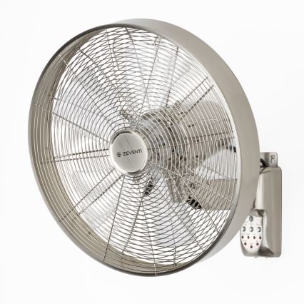 ZEVENTI - Ventilador de pared FREEZE 50W/230V diá. 40 cm cromo mate + control remoto