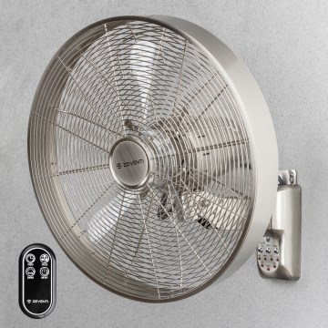 ZEVENTI - Ventilador de pared FREEZE 50W/230V diá. 40 cm cromo mate + control remoto
