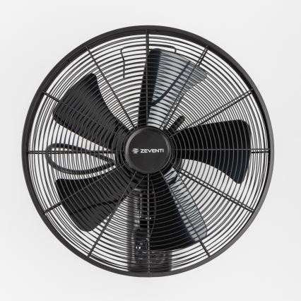 ZEVENTI - Ventilador de pared FREEZE 50W/230V diá. 40 cm negro + control remoto