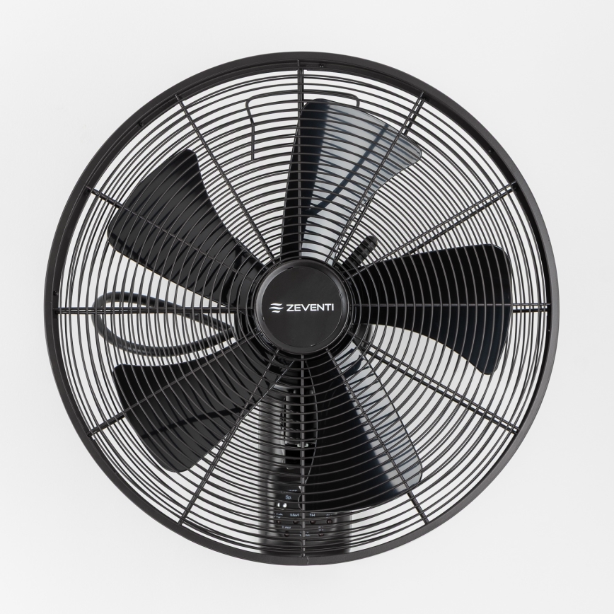 ZEVENTI - Ventilador de pared FREEZE 50W/230V diá. 40 cm negro + control remoto