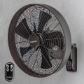 ZEVENTI - Ventilador de pared FREEZE 50W/230V diá. 40 cm negro/marrón + control remoto
