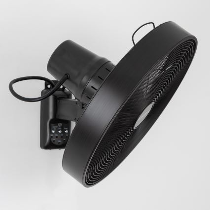 ZEVENTI - Ventilador de pared FREEZE 50W/230V, diámetro 45 cm, negro + mando a distancia