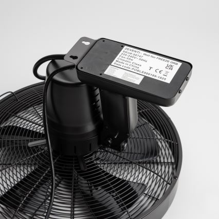 ZEVENTI - Ventilador de pared FREEZE 50W/230V, diámetro 45 cm, negro + mando a distancia