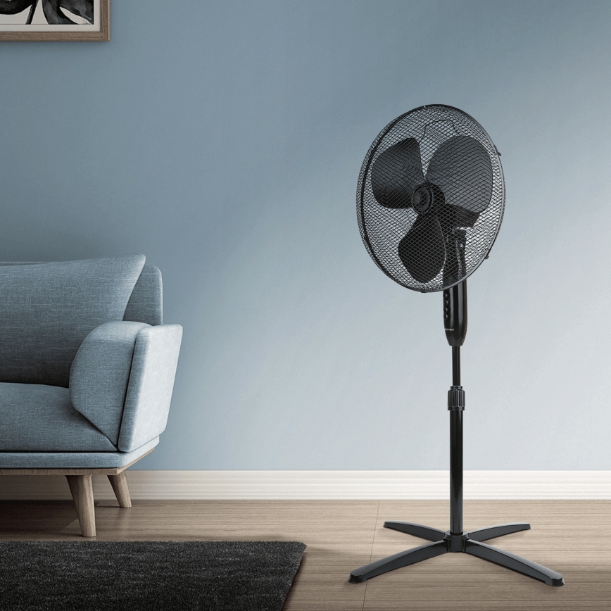 ZEVENTI - Ventilador de pie FLOW 40W/230V 120 cm negro