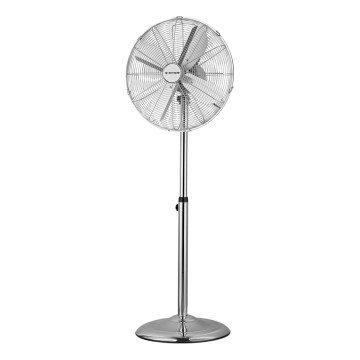 ZEVENTI - Ventilador de pie FLOW 50W/230V 125 cm cromo brillante + control remoto
