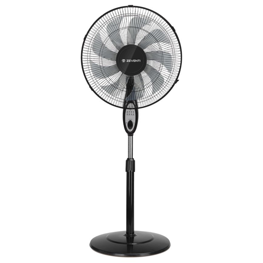 ZEVENTI - Ventilador de pie FLOW 55W/230V 130 cm negro + control remoto