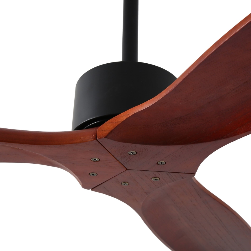 ZEVENTI - Ventilador de techo CUENCA Wi-Fi Tuya negro/roble + control remoto