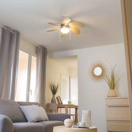 ZEVENTI - Ventilador de techo FAMARA 1xE14/60W/230V beige