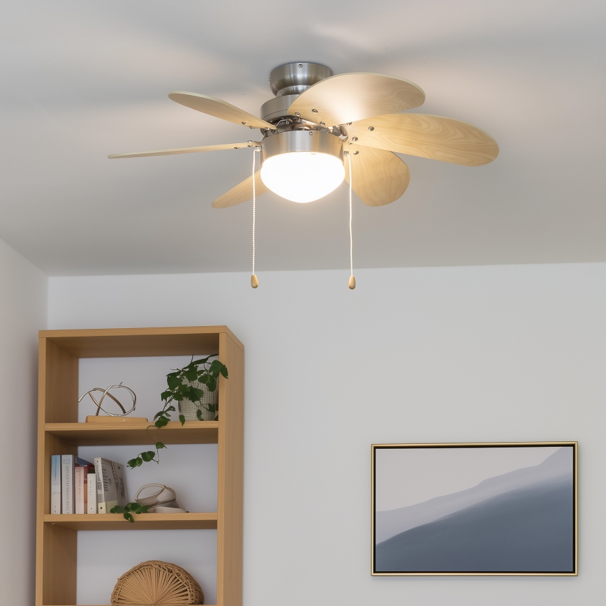 ZEVENTI - Ventilador de techo FAMARA 1xE14/60W/230V beige